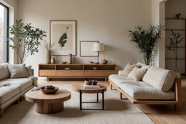 Modernes Wohnzimmerdesign in einer gemütlichen Apartment-Einrichtung – minimalistisches Interieur mit natürlichem Licht und inspirierender Wohnraumdekoration.
